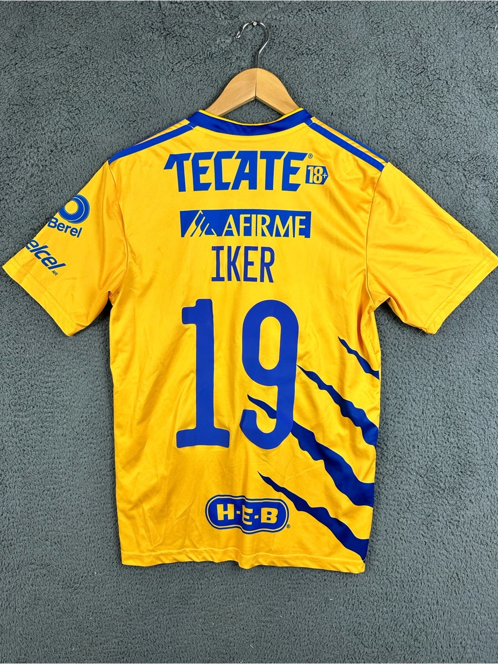 Adidas Tigres UANL 2020 Home Jersey Yellow Blue Iker 19 Mens Medium FI5295